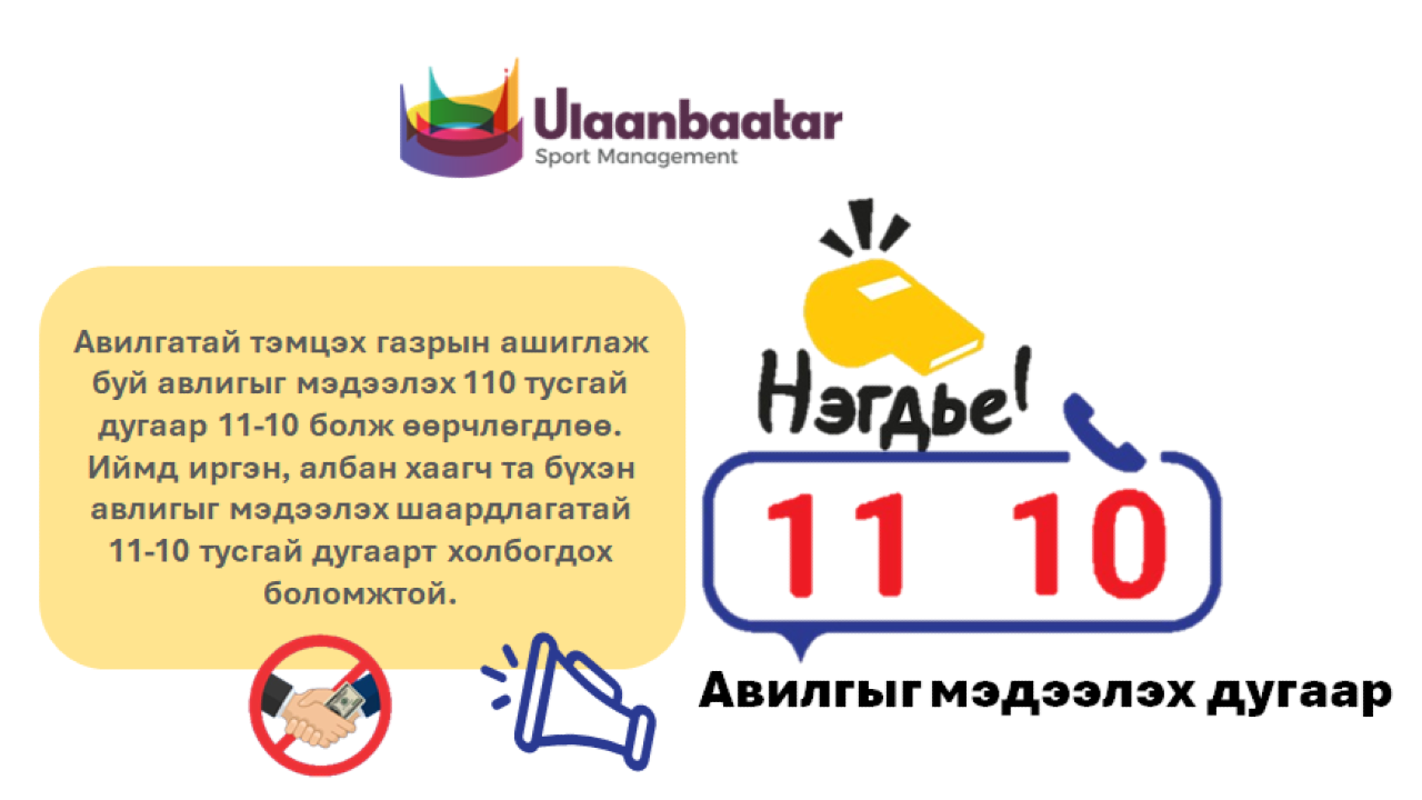 АВЛИГЫГ МЭДЭЭЛЭХ 110 ТУСГАЙ ДУГААР 11-10 БОЛЖ ӨӨРЧЛӨГДЛӨӨ