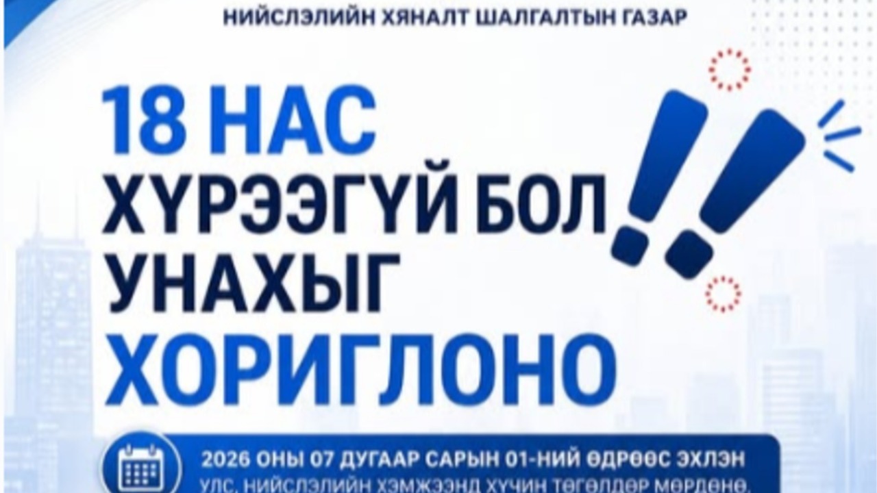 18 НАС ХҮРЭЭГҮЙ ХҮҮХЭД МОПЕД, СКҮТЕР, СУРРОН УНАХЫГ ХОРИГЛОСОН ЗОХИЦУУЛАЛТ 07 ДУГААР САРЫН 01-НЭЭС ХЭРЭГЖИЖ ЭХЭЛЛЭЭ